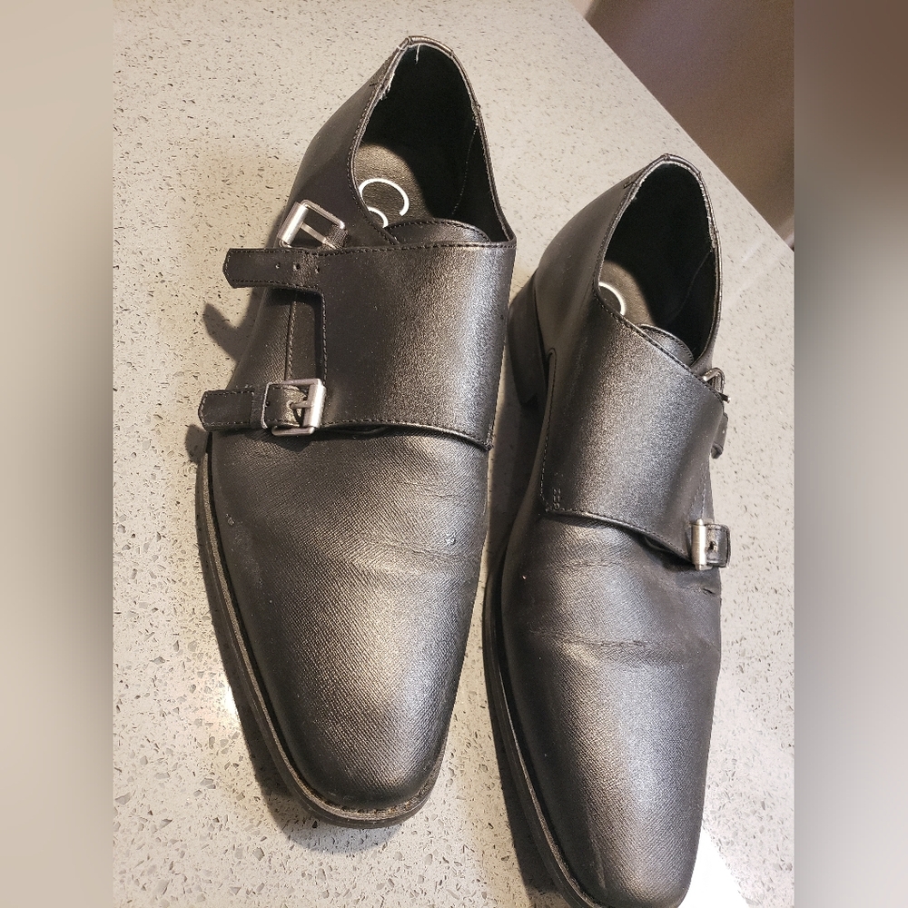 Calvin Klein Black Double Monk Strap Oxfordsca Men Size 11
